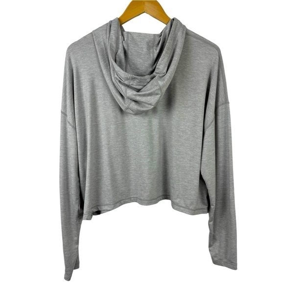 Athleta Uptempo Short Hoodie in Norwegian Grey Size Medium Boxy Gym Workout - Picture 9 of 14